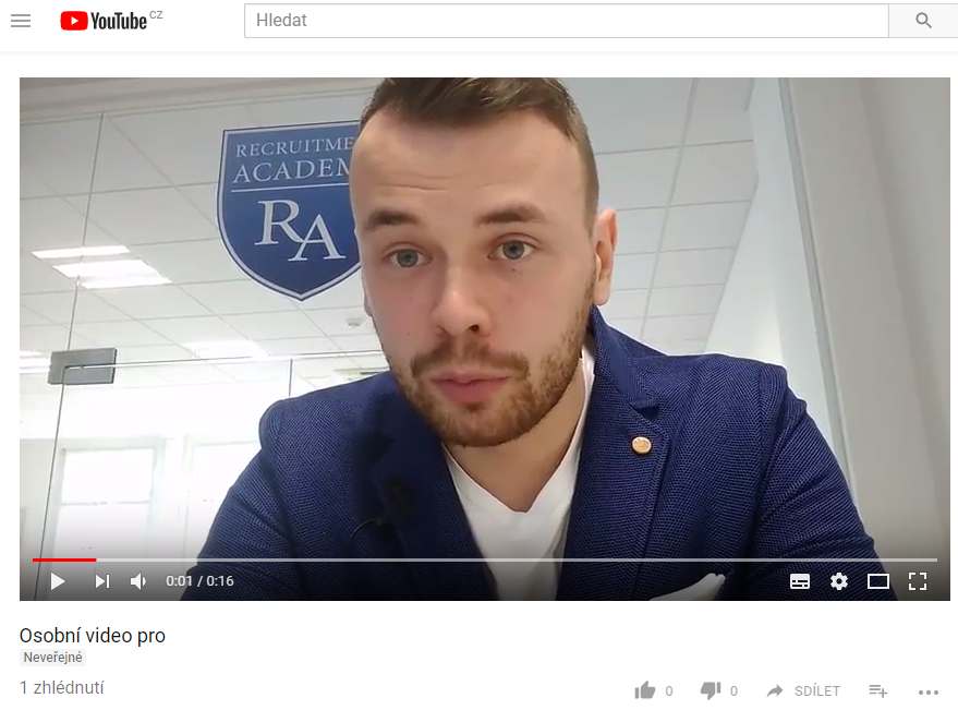 video zpráva přes LinkedIn